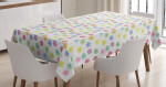 Colorful Paint Blots Flowers Printed Tablecloth Home Decor