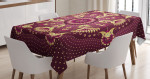 Eastern Retro Purple And Golden Mixed Printed Tablecloth Home Decor