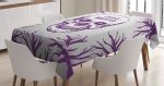 Spooky Gothic Halloween Purple Printed Tablecloth Home Decor