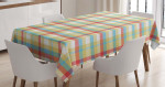 Colorful Shapes With Lines Pattern Printed Tablecloth Home Decor