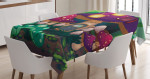 Worm Mushroom House Art Printed Tablecloth Home Decor