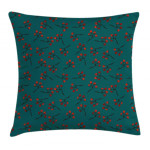 Red Berry Christmas Rustic Art Printed Cushion Cover