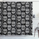 Doodled Zigzags Triangles Shower Curtain