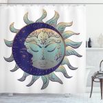 Boho Sun And Crescent Shower Curtain
