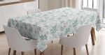 Arctic Fox And Plant Branch Pattern Printed Tablecloth Home Decor