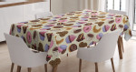 Coffee Cups Cookies Pattern Printed Tablecloth Home Decor