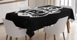 Samurai Martial Black And White Printed Tablecloth Home Decor