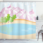 Polygonal Mountain Shower Curtain