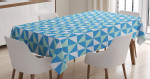 Grid Tile Triangle Shapes Pattern Printed Tablecloth Home Decor
