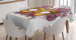 Ornate Yellow Mask Pattern Printed Tablecloth Home Decor