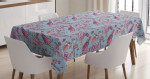 Perching Birds And Flowers Pattern Printed Tablecloth Home Decor