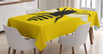 Honeybee Silhouette Yellow Background Pattern Printed Tablecloth Home Decor
