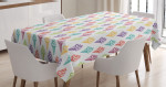Colorful Sketchy Drawn Pattern Printed Tablecloth Home Decor