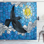 Stained Glass Bird Sky Shower Curtain