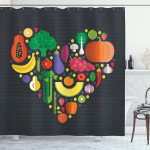 Healthy Eating Natural Heart Shower Curtain