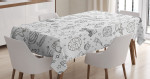 Doodle Solar System Space Printed Tablecloth Home Decor