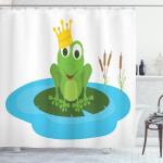 Prince Animal Big Leaf Pond Shower Curtain