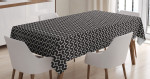 Ink Style Half Circles Pattern Printed Tablecloth Home Decor