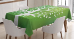 Lime Ecological Tree Art Printed Tablecloth Home Decor