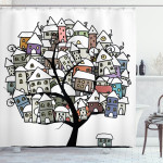 Homes On Branches Shower Curtain