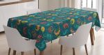 Bohemian Colorful Lizards Pattern Printed Tablecloth Home Decor