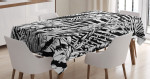 Jungle Black And White Pattern Printed Tablecloth Home Decor