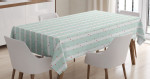 Shabby Plant Stripes Pattern Printed Tablecloth Home Decor