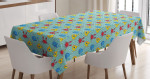 Whales Crabs Under Sea Printed Tablecloth Home Decor