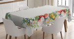 Rose Garland Pastel Printed Tablecloth Home Decor