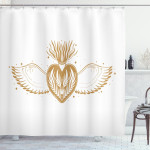 Winged Heart With Crown Shower Curtain
