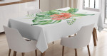 Exotic Flower Leafy Bouquet Printed Tablecloth Home Decor