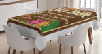 Aged Old Frame Printed Tablecloth Home Decor