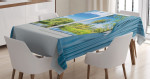 Rural Lake River View Printed Tablecloth Home Decor