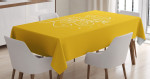 Minimal Phrase Yellow Printed Tablecloth Home Decor