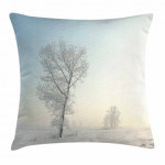Frozen Tree Morning Sun Printed Cushion Cover