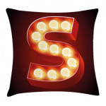 Vintage Casino Design Letter S Printed Cushion Cover