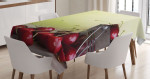 Cherries Bucket On Ombre Printed Tablecloth Home Decor
