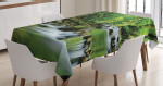 Tropic Mountain Stream Scenery Printed Tablecloth Home Decor