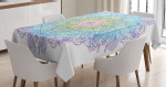 Metatron Cube On A Mandala Printed Tablecloth Home Decor