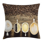Assortment Of Coffee Mug Art Printed Cushion Cover