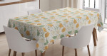 Curlicue Graceful Flowers Printed Tablecloth Home Decor