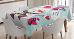 Bird Snow Xmas Themed Printed Tablecloth Home Decor
