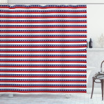 American Flag Motif Shower Curtain