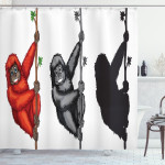 Cartoon Orangutans Hanging Shower Curtain
