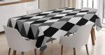 Black And White Rhombus Printed Tablecloth Home Decor