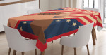 Hands Holding Usa Flag Pattern Printed Tablecloth Home Decor