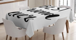 Black Monochrome Affection Pattern Printed Tablecloth Home Decor