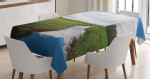 Calm River Meadow Trees Printed Tablecloth Home Decor