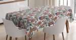 Motifs With Flower Leafs Printed Tablecloth Home Decor