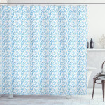 Oriental Feathers Scattered Shower Curtain